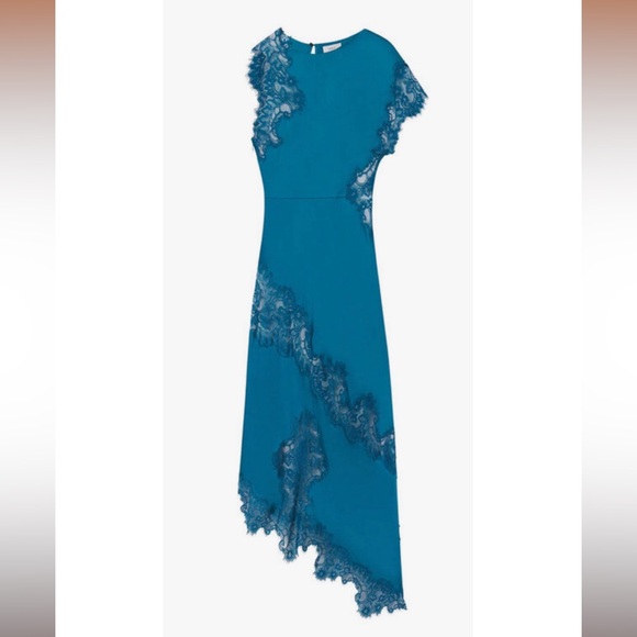 Alessia Teal Fluorite Lace Accent Dress size 4 - Picture 2 of 7